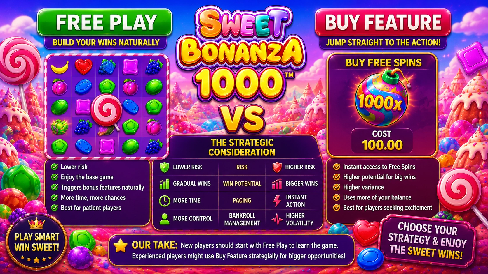 Sweet Bonanza 1000 Free Play vs Buy Feature: The Strategic Consideration