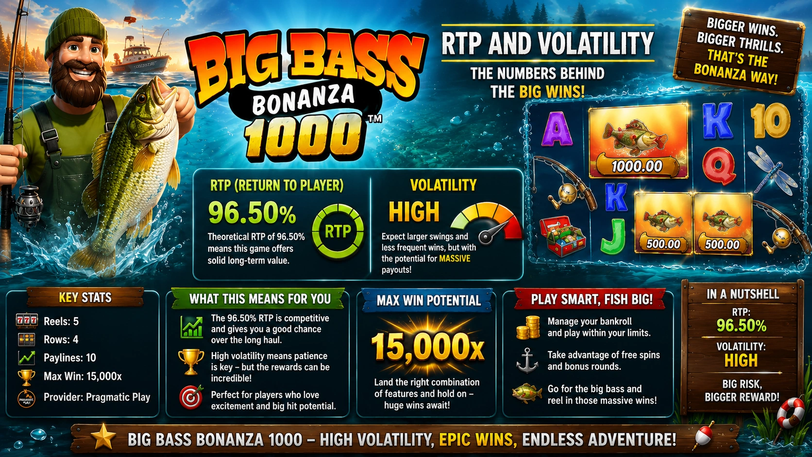 Big Bass Bonanza 1000 RTP and Volatility