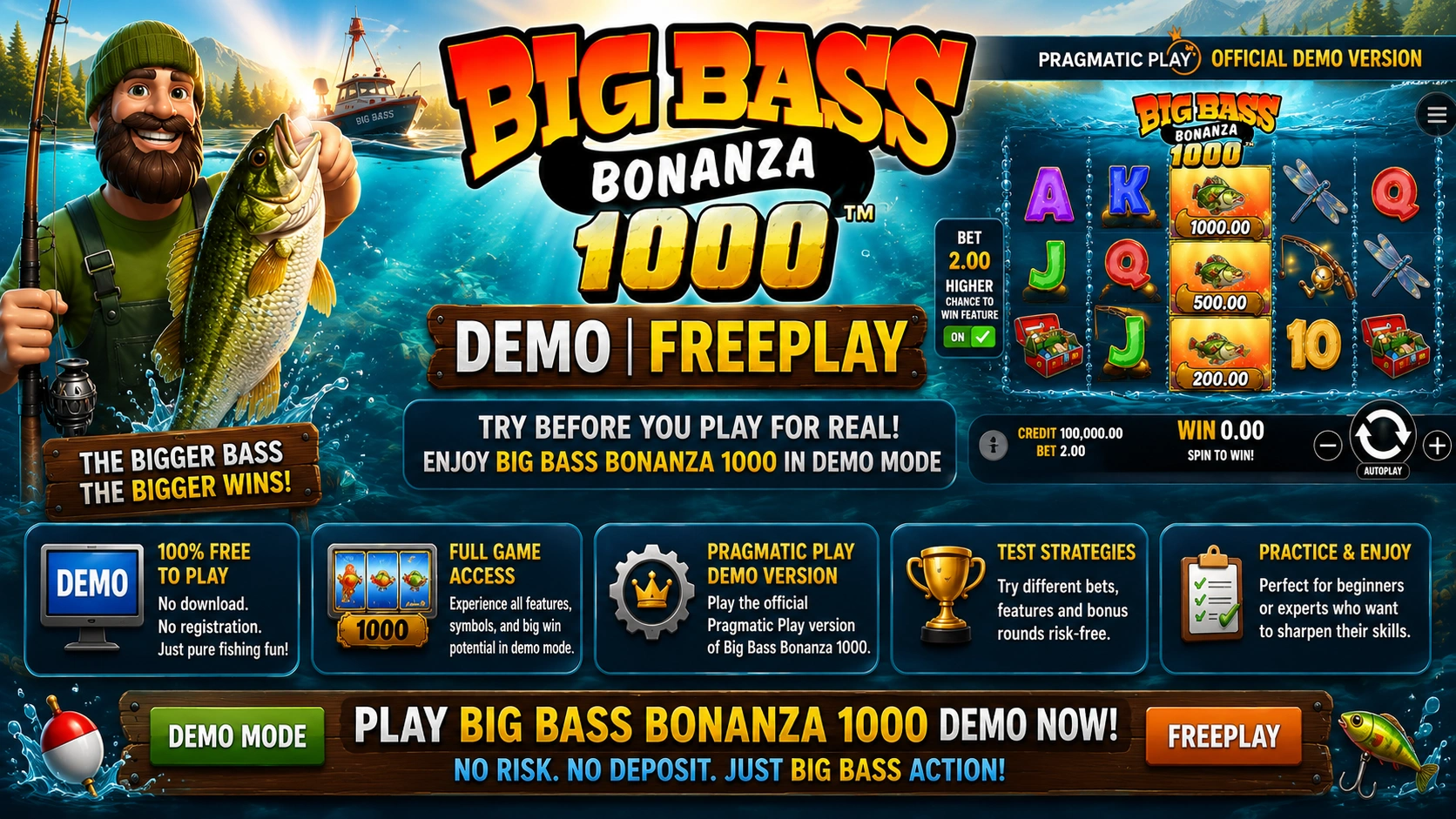 Big Bass Bonanza 1000 Demo | Freeplay and Demo Pragmatic Version