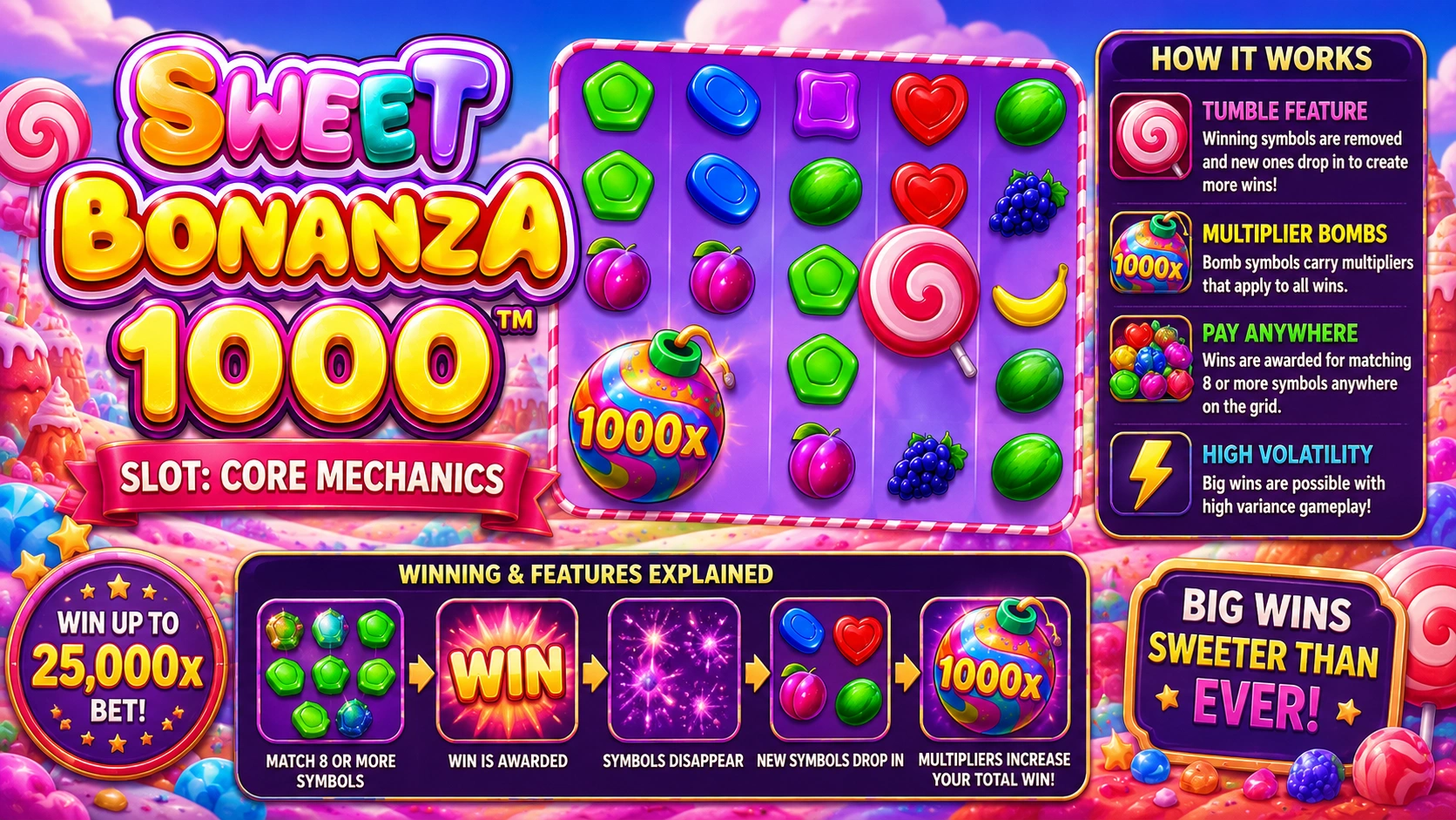 Sweet Bonanza 1000 Slot: Core Mechanics
