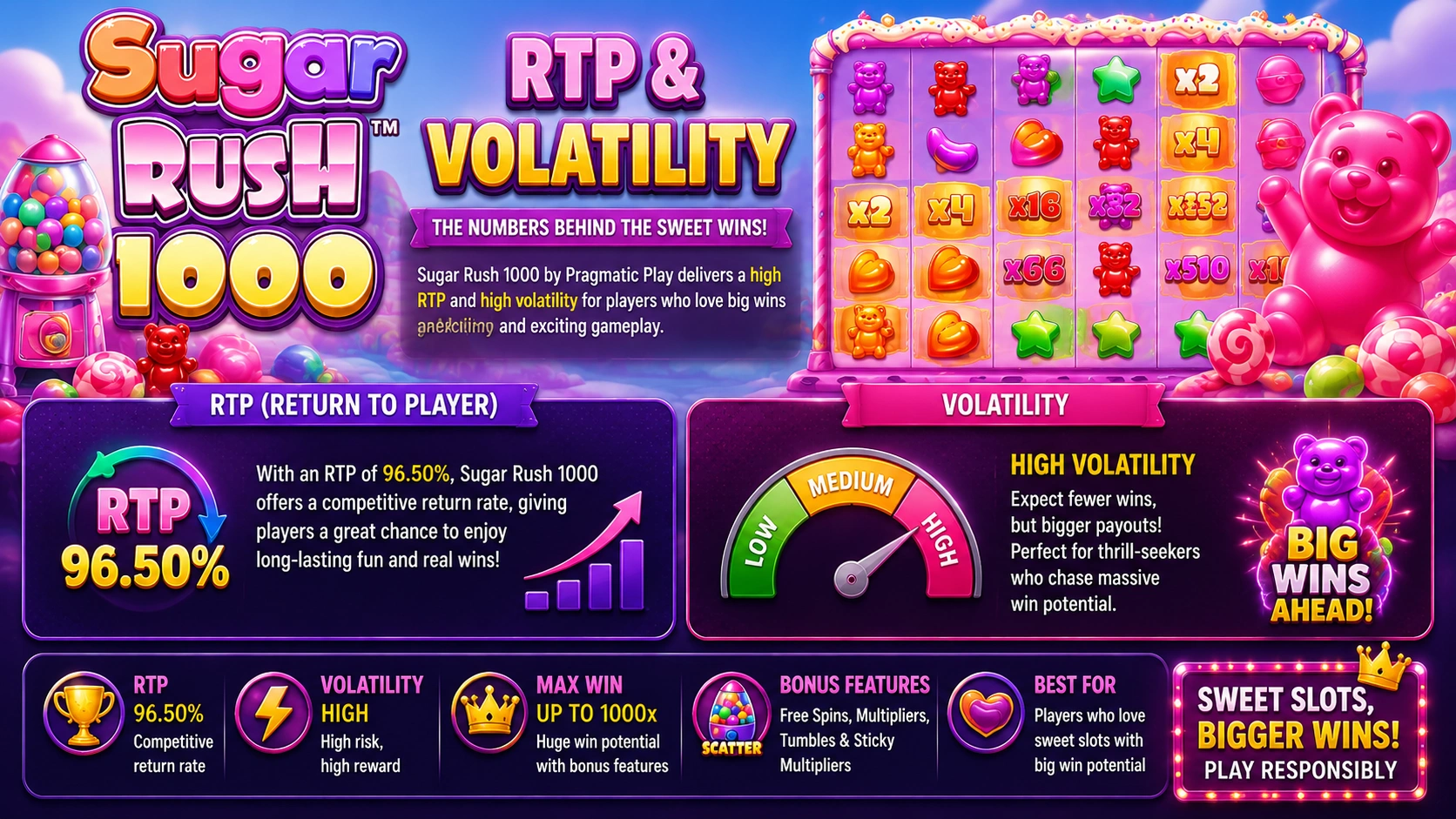 Sugar Rush 1000 RTP and Volatility